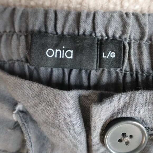 Onia Mens Pants Large Gray Collin Drawstring Linen Blend NEW - Picture 10 of 10
